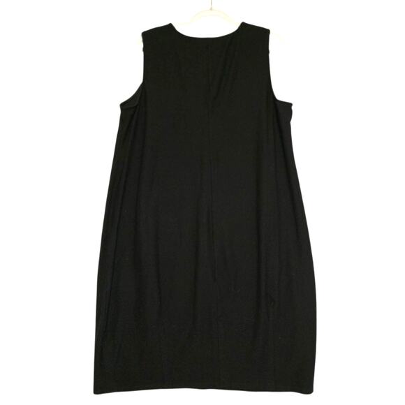 Eileen Fisher  Crepe Sleeveless Shift Midi Dress Black Pullover Size XL - Picture 3 of 6